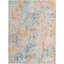 Tapis contemporain contemporain multicolore de couleur rose-69557397