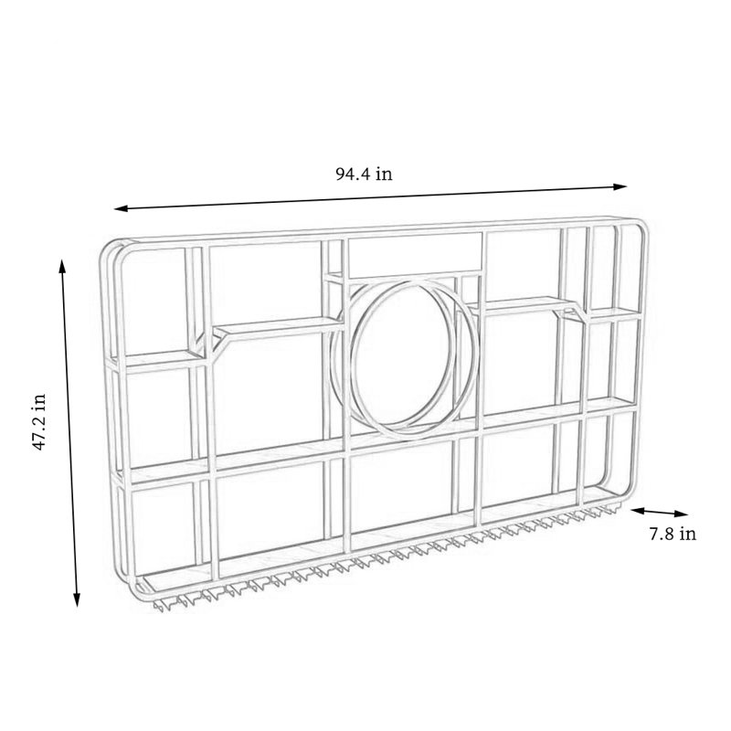 Creative Circle Wine Rack, Gold, 47.2" H x 94.4" W x 7.8" D