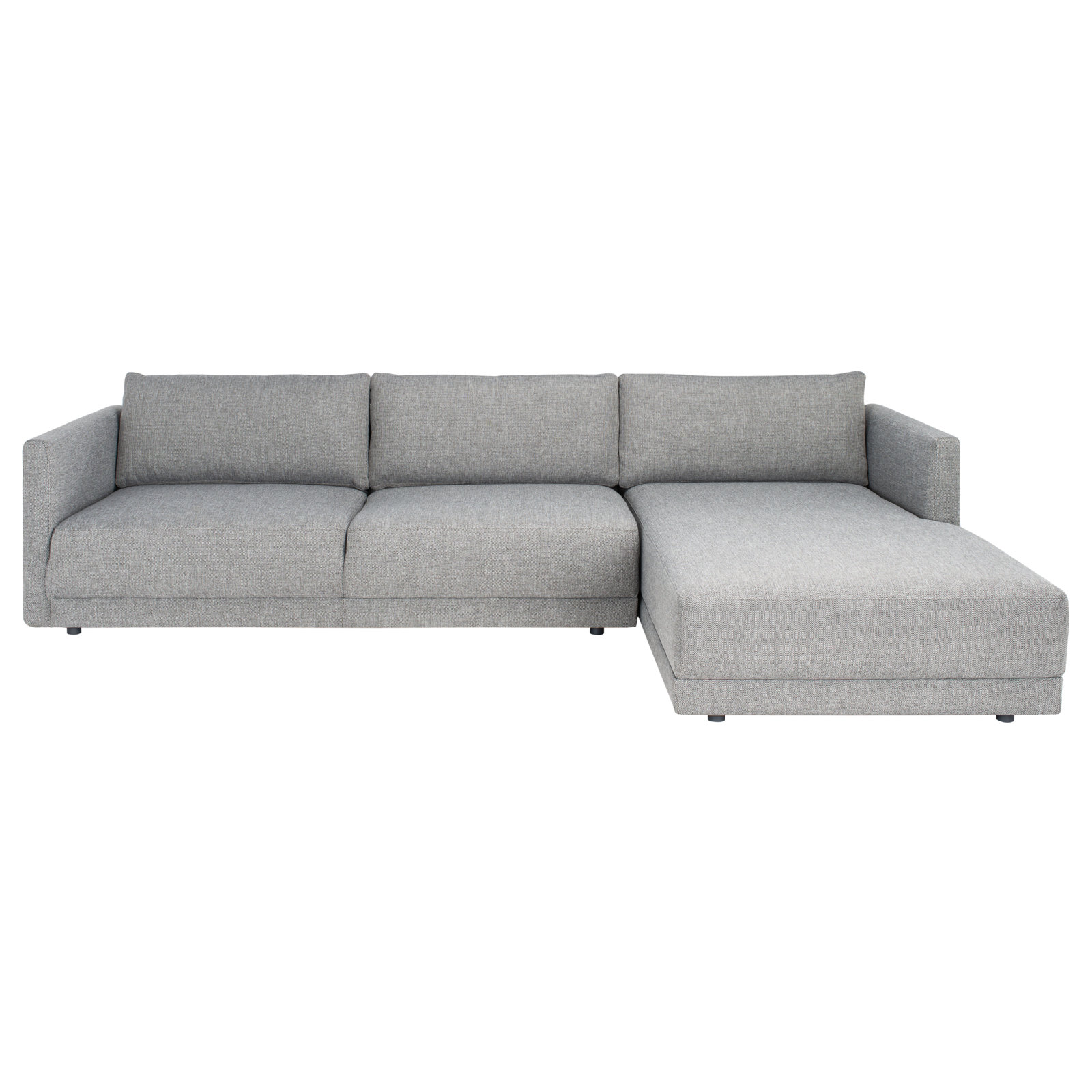 Kayden Upholstered Chaise L-Sectional, Dark Gray Linen Blend, Right Hand Facing