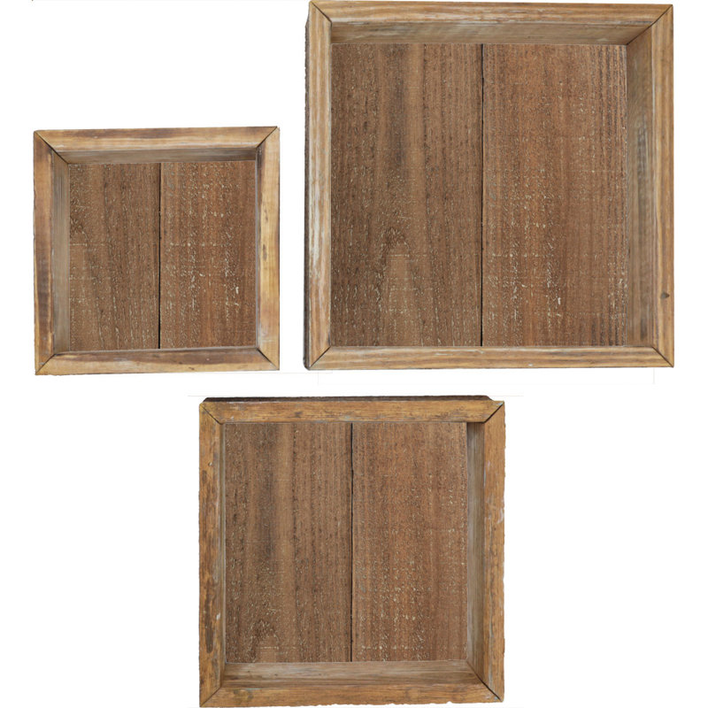 Square Cube Shelf with Adjustable Shelves, Weathered Brown
