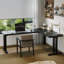 62.99"Black L-Shaped Solid Wood desks-108213430-108213429