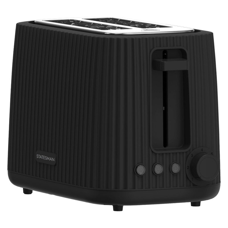 2 Slice Ribbed Toaster Green, Black