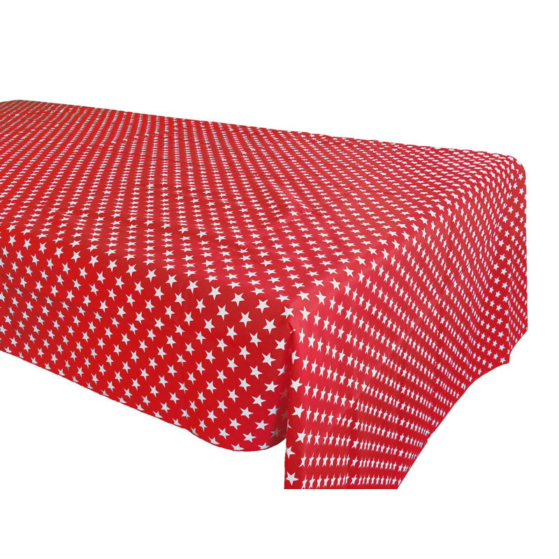 Stars Cotton Blend Independence Day Tablecloth, Red, 76" L x 58" W