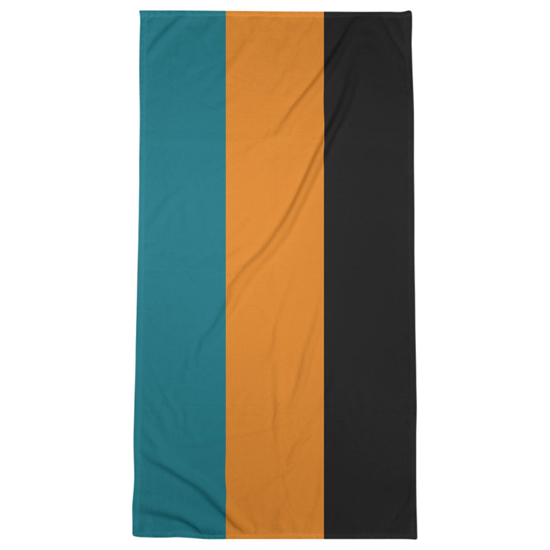San Jose Lightweight Beach Towel, Deep Pacific Teal/Burnt Orange/Black, Microfiber