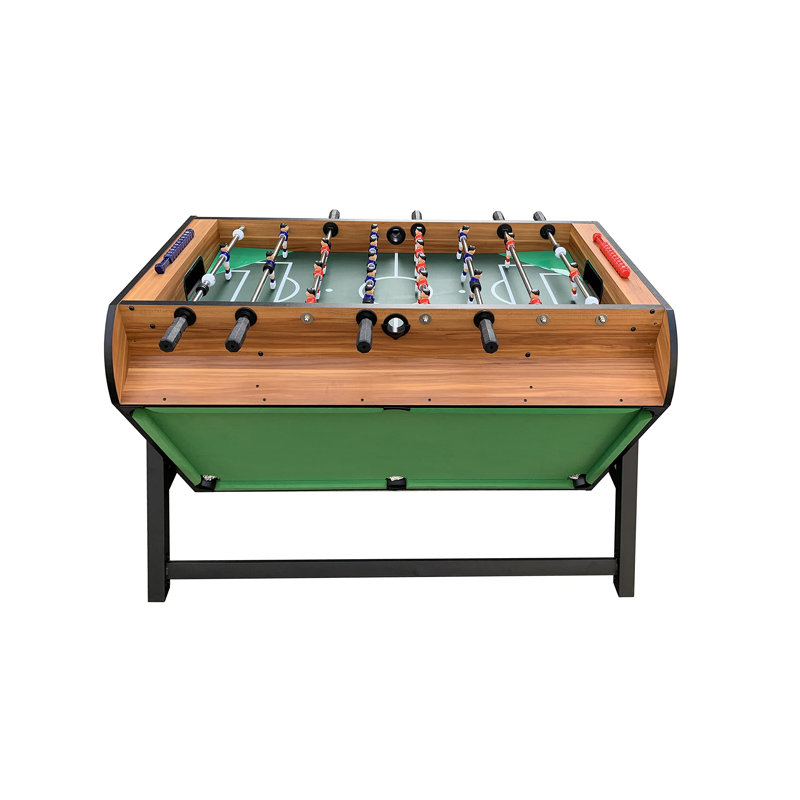 KICK Triplex 55″ Telescopic Rods 3-in-1 Swivel Multi Game Table Set for Game Room, Friends & Family, Brown