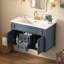 Armoire murale 36 po avec lavabo et tiroirs en céramique, meuble-lavabo simple de style français avec charnières à fermeture douce-149174193-149174190