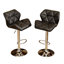 Tabourets de bar contemporain à hauteur réglable touffetés, ensemble de 2-1875793141