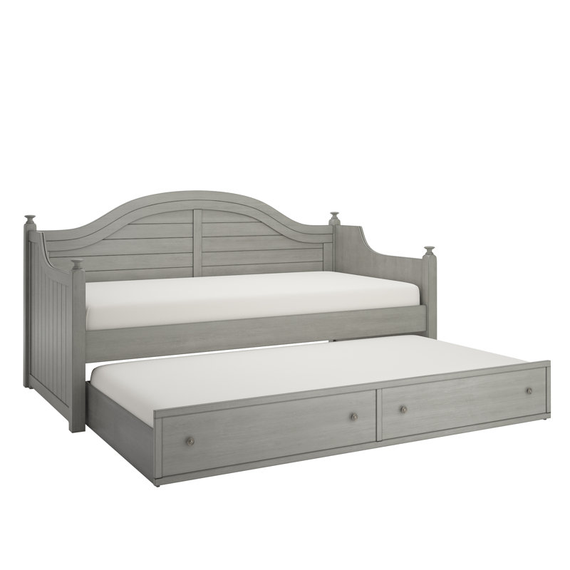 Lit de jour simple avec couchette Delaria, Gris antique