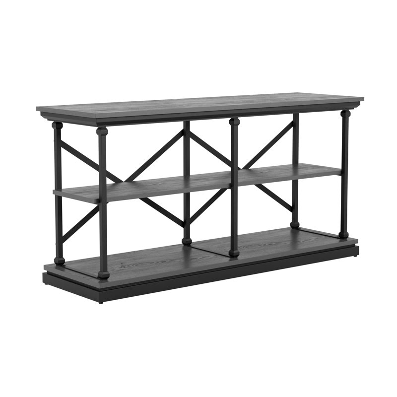 Kiven 59'' Console Table, Antique Gray