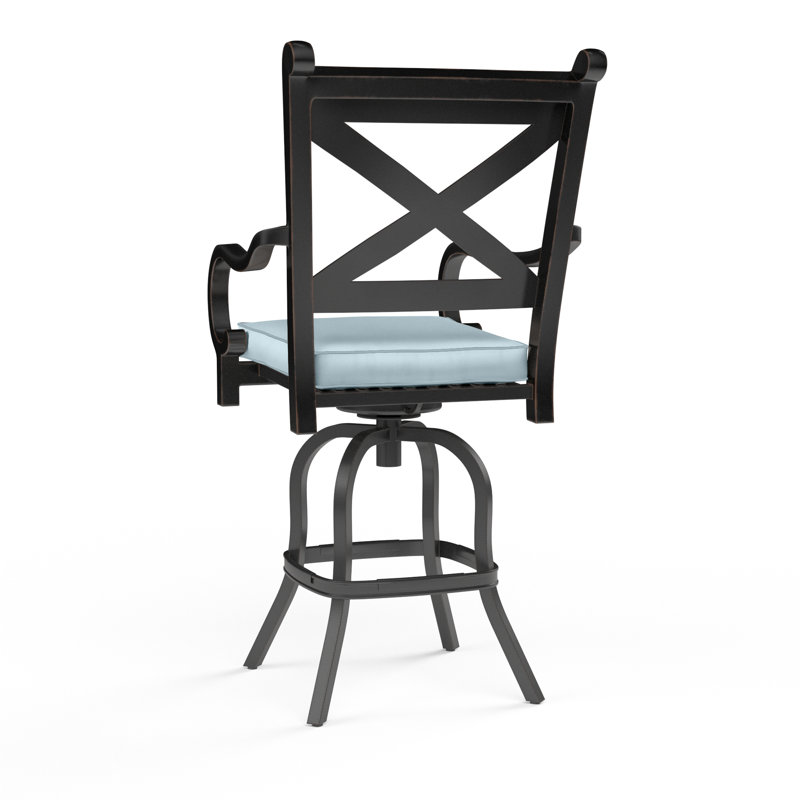 Monterey Outdoor Swivel Bar Stool, Canvas Skyline Sunbrella®, Bar Stool (30" Seat Height)