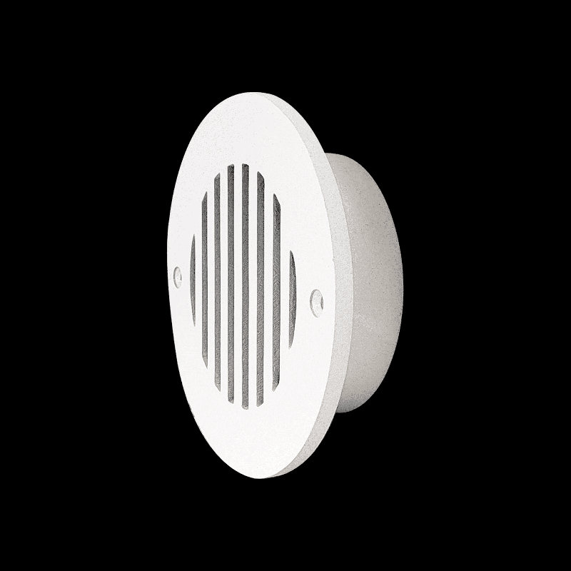 Grille de ventilation linéaire moderne 5,5 po, ronde 4 po, fonte d'aluminium, VR109, Blanc