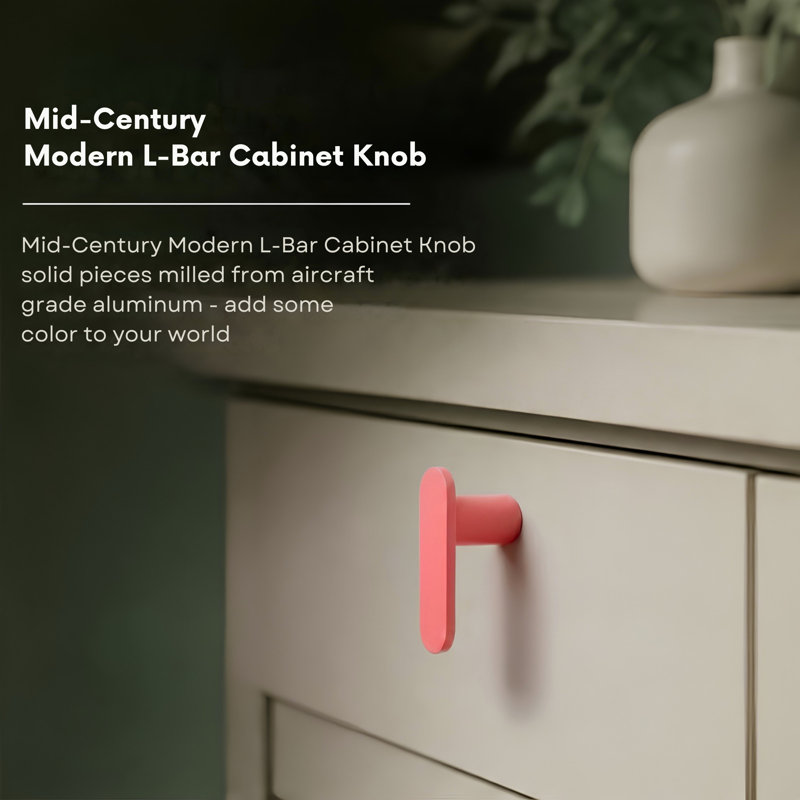 2" Bar Knob, Blush (Pink), 1"