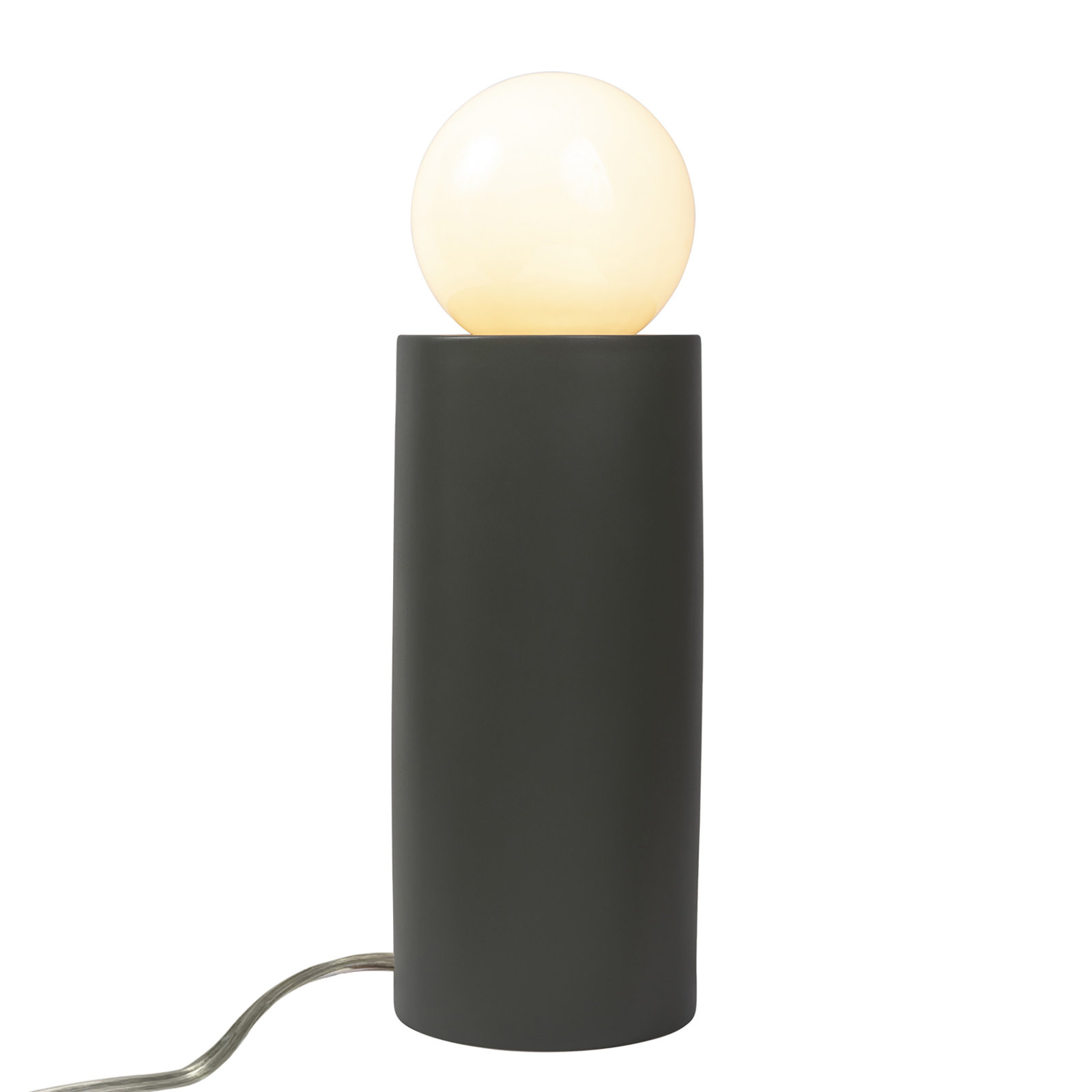Rachid Ceramic Torchiere Lamp, 16.5" H x 5.5" W x 5.5" D, Pewter Green