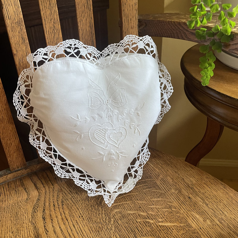 Celeste Lace Heart 2-Piece Pillow Set