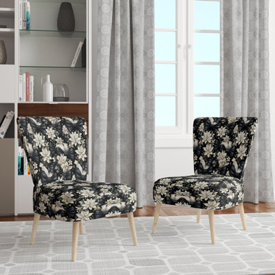 Tuxedo Tidings - Chaise d'appoint rembourrée de style campagnard, fauteuil d'appoint noir
