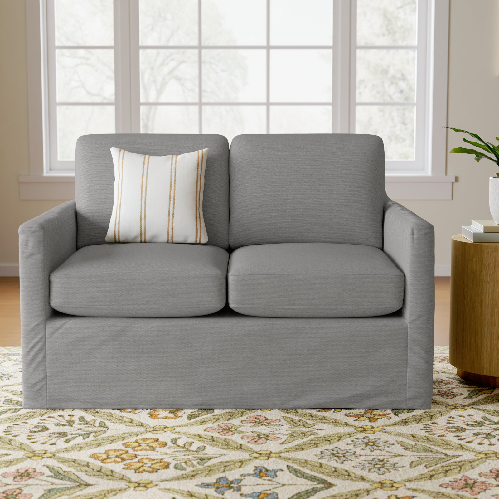 Savannah 58'' Loveseat, Bayou Light Gray Canvas