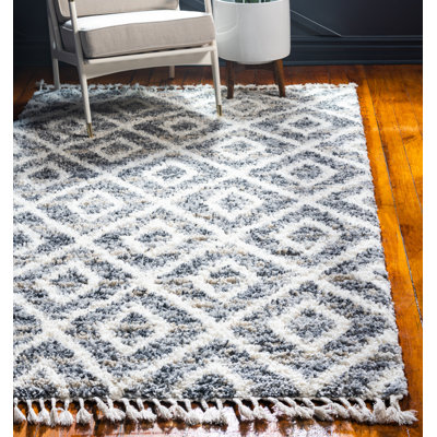 Tapis gris à motif géométrique Mitzy