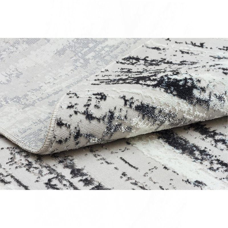 Tapis rond tissé argenté Milano Milano, Rond 3 pi 11 po