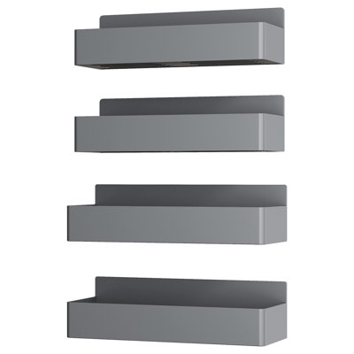 4Pcs Magnetic Refrigerator Spice Rack,Plastic,No-Punch Storage Shelves