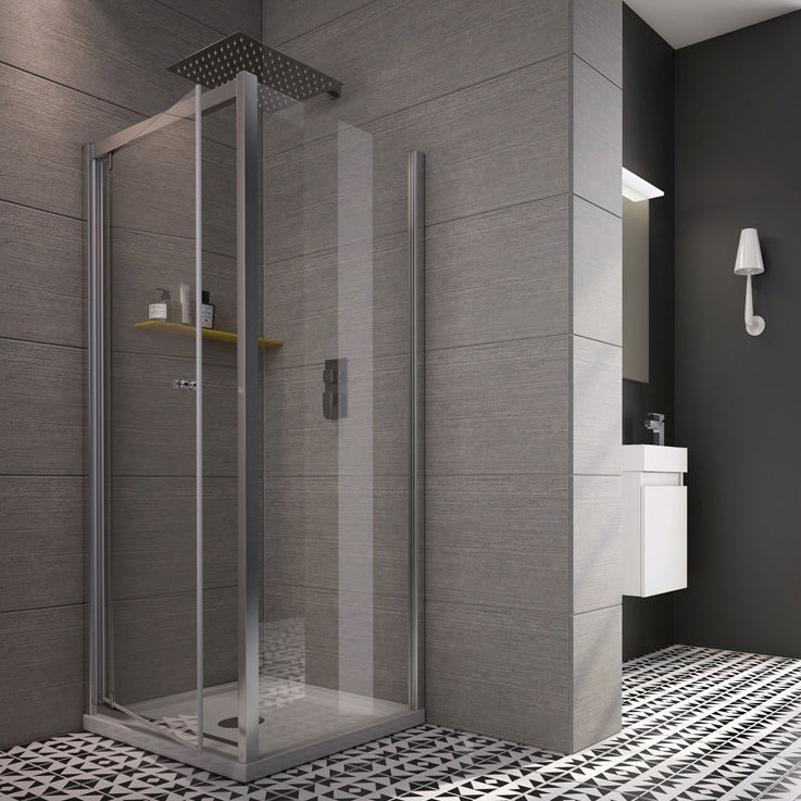 Worcester Rectangular Pivot Shower Enclosure, 185 cm H x 90 cm W x 76 cm D