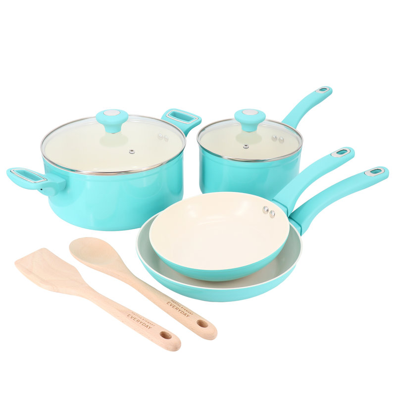 Ensemble de batterie de cuisine antiadhésive en aluminium 8 pièces Martha Stewart Everyday Rexford