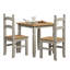 Shrewsbury 2-Seater Table & Chairs Set, Solid Pine, Grey & Antique Wax Finish, Plank Design Tabletop