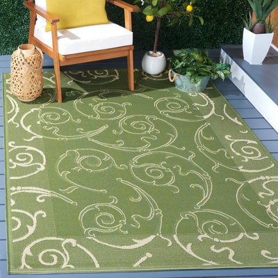 Tapis olive / naturel Davonia