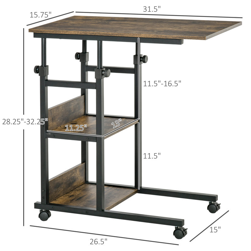 Chariot pour ordinateur portable mobile en forme de C