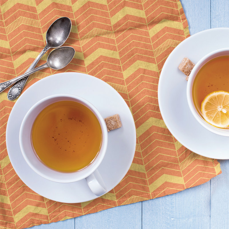 Stephenie Tea Towel Kitchen Towel, Orange/Yellow, Cotton Twill