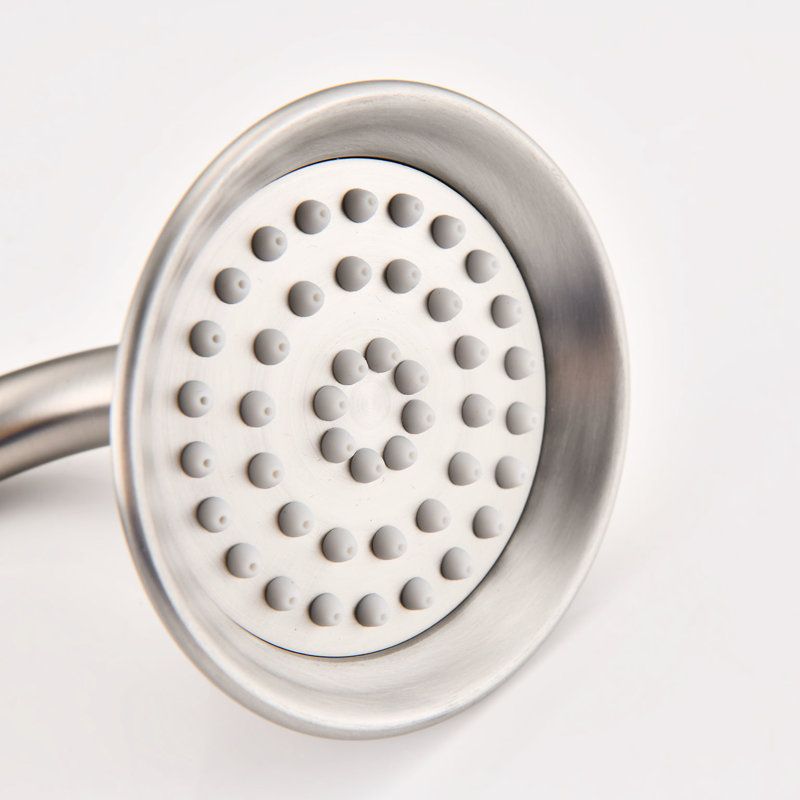 Robinet de douche simple en nickel brossé avec jets de corps en caoutchouc souple pour salle de bain