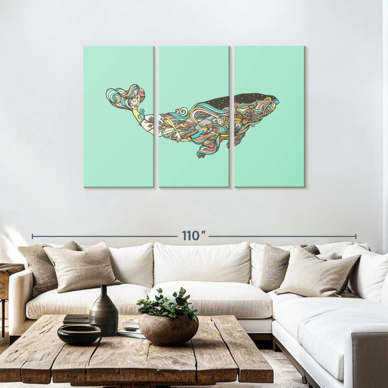Brampt Vibrant Whale, 48" H x 74" W
