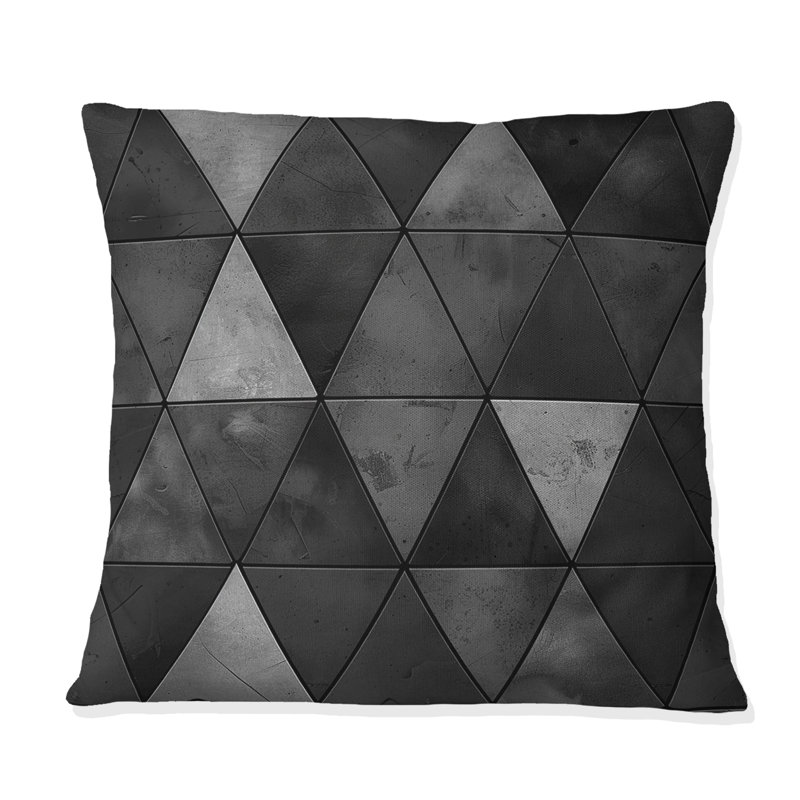 Coussin Black Triangle II - Mid-Century, H 18 po x l 18 po