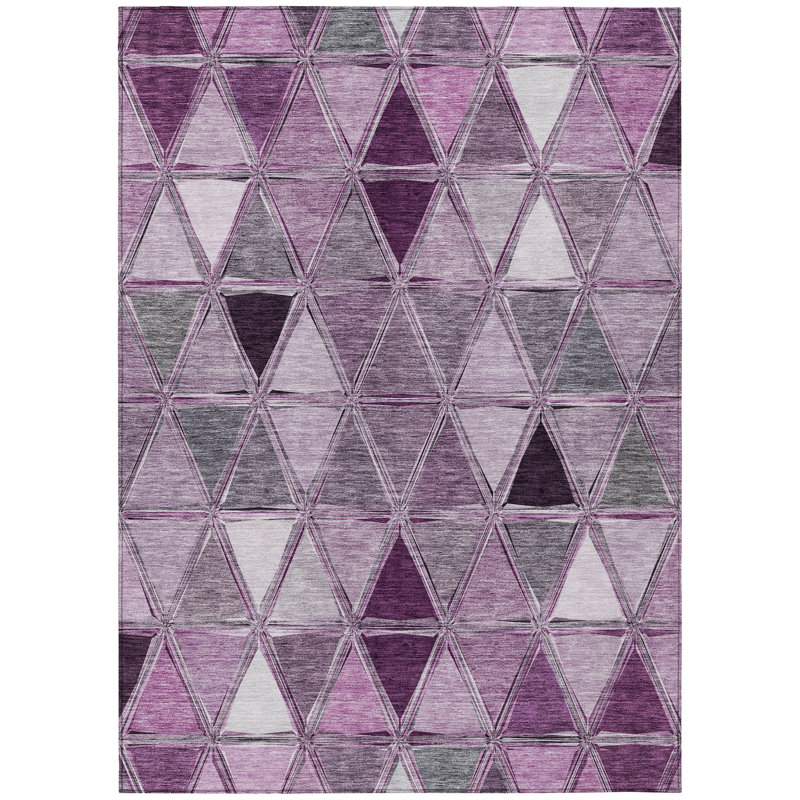 Antuane Washable Geometric Indoor / Outdoor Rug, Rectangle 9' x 12'