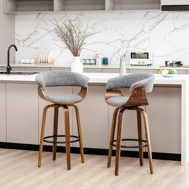 Auroura Swivel 29.5'' Seat Height Bar Stool set of 2 