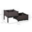 Pacursa 41L Plastic Raised Garden Bed Set of 2 50cm x 50cm x 46.5cm