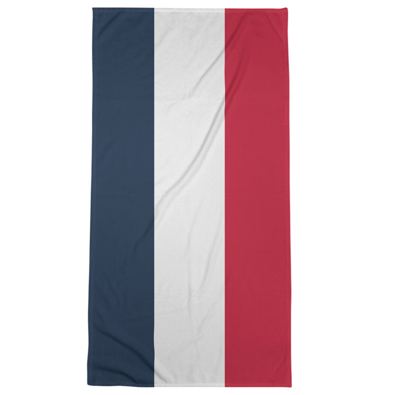 Cotton Blend Beach Towel, Gray/Red/Navy Blue