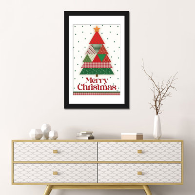 Quilt Christmas Tree - Wall Art Print - Framed Fine Art Paper