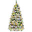 Arbre de Noël pré-éclairé enneigé avec pommes de pin, arbre de Noël artificiel avec 170 branches-1577135440
