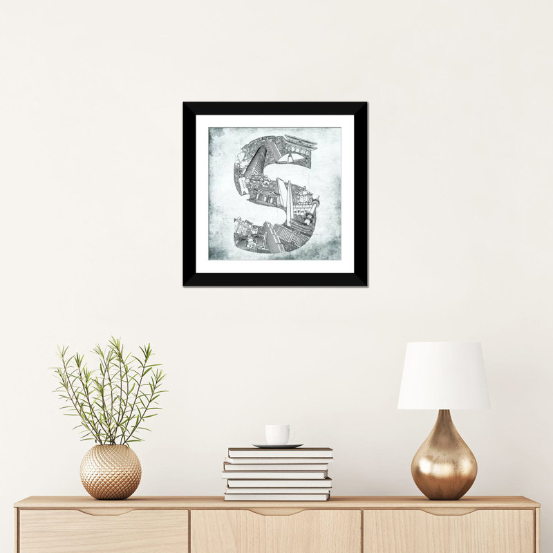 Séoul, lettres, monogrammes et noms, H 12 po x l 12 po x P 1,5 po, Toile tendue, Blanc