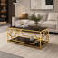 Table basse moderne en verre avec structure en métal, table de cocktail glamour pour salon-217326412