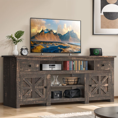 Kavita TV Stand with 2 Drawers and Charging Station