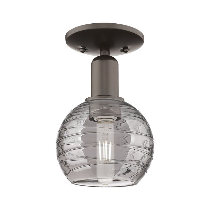 Athens Deco Swirl 1 Light Semi-Flush Mount, Oil Rubbed Bronze