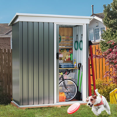5 ft. W x 3 ft. D Metal Lean-To Storage Shed