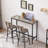 Bar Table Grey, Adjustable Feet Pad, Comfortable Seating Area With Grey Pu Leather Stools - Versatile Use