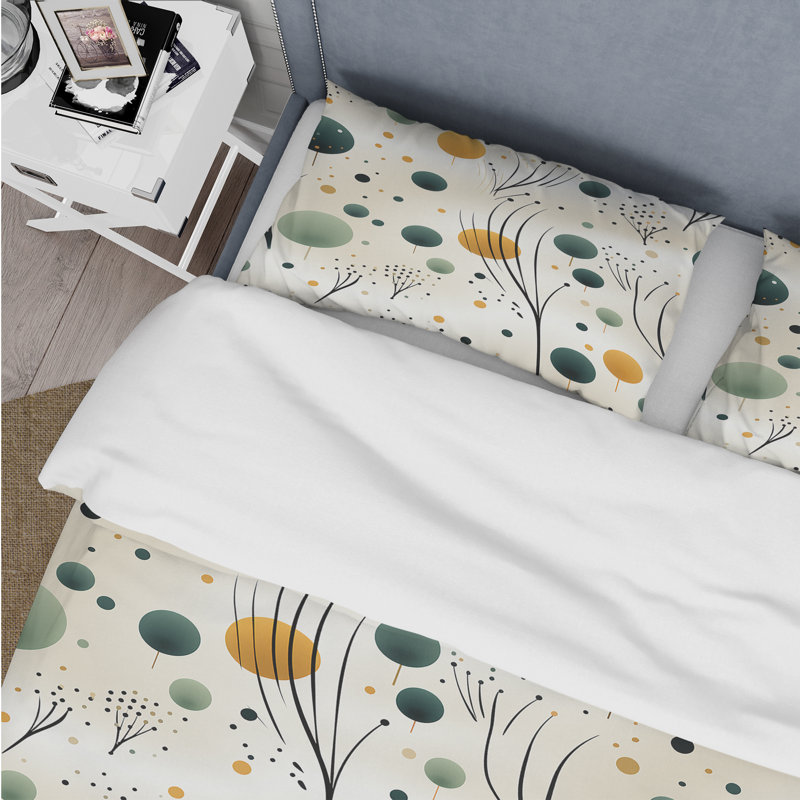 Organic Zen II Floral Duvet Cover, King Duvet Cover + 2 King Shams