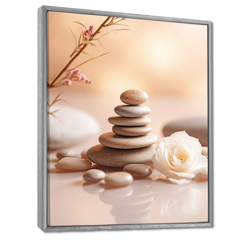 Spa Serenity Zen Stones délicat équilibre Cairn I - art mural en pierre spirituelle, H 20 po x l 12 po x P 1 po