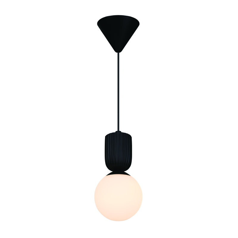 1 - Light Satin Pendant, Black, Black