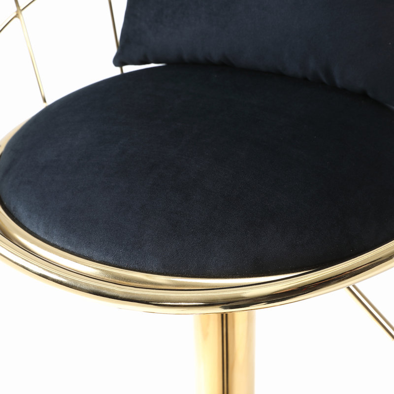 Nekesha Swivel Upholstered Adjustable Height Counter Stool, Black