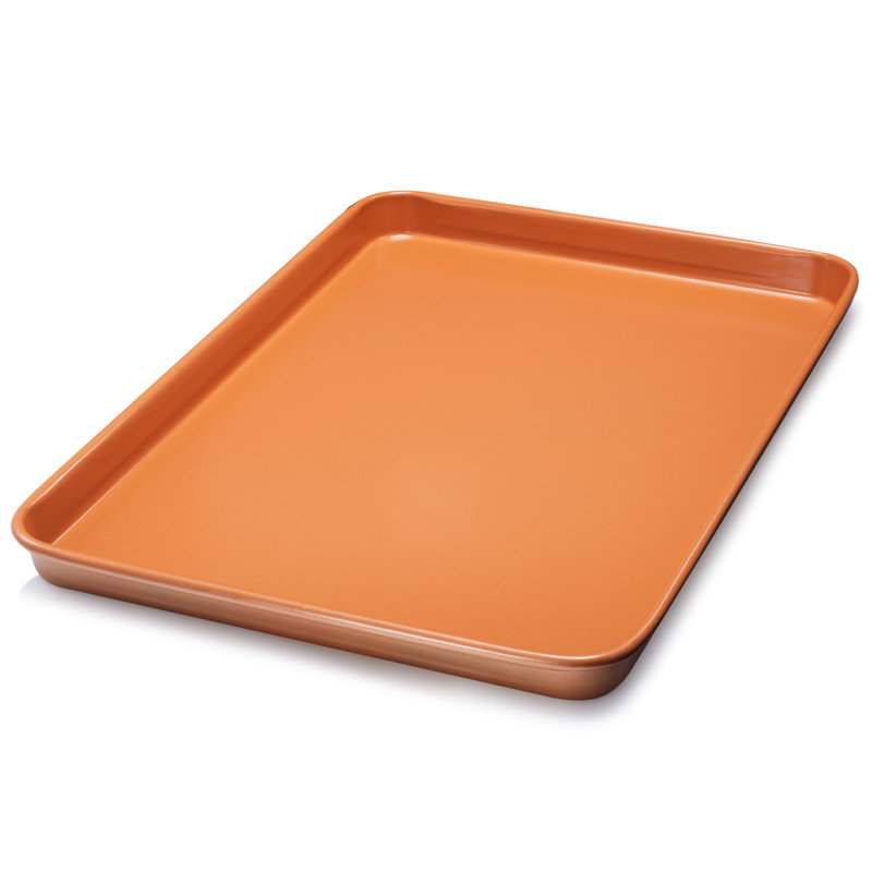 Copper Nonstick Aluminum Cookie Sheet with Ceramic Coating