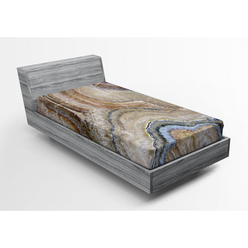 Microfiber Abstract Fitted Sheet, Twin Fitted Sheet